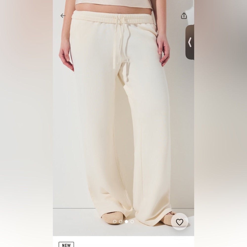 SKIMS French Terry Wide Leg Pants Ecru